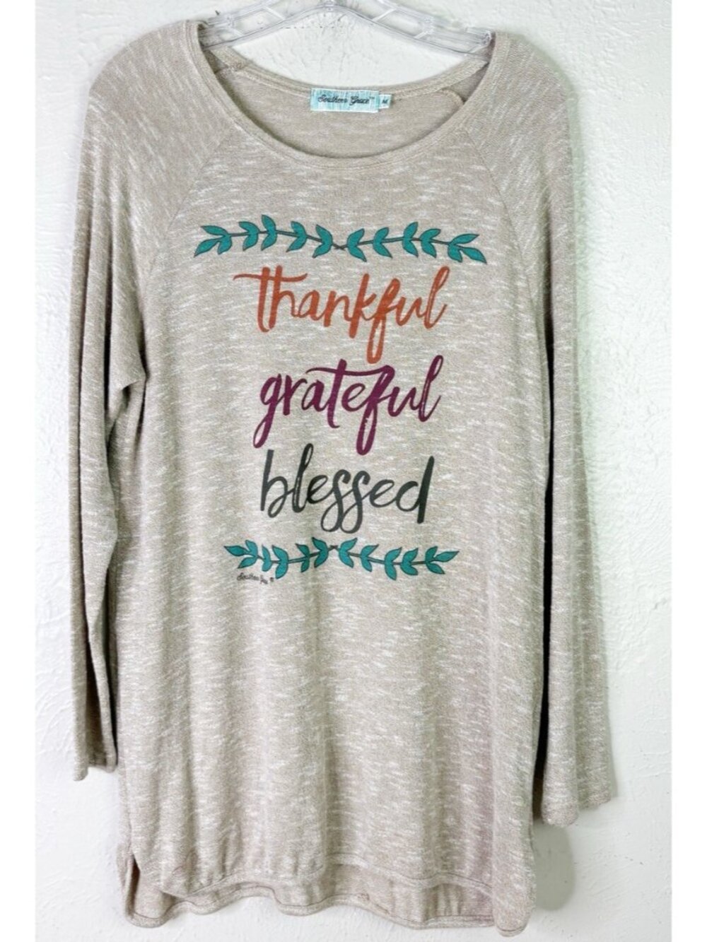 Southern Grace Medium Lightweight Soft Oversized Tunic Fall Sweater Top GUC